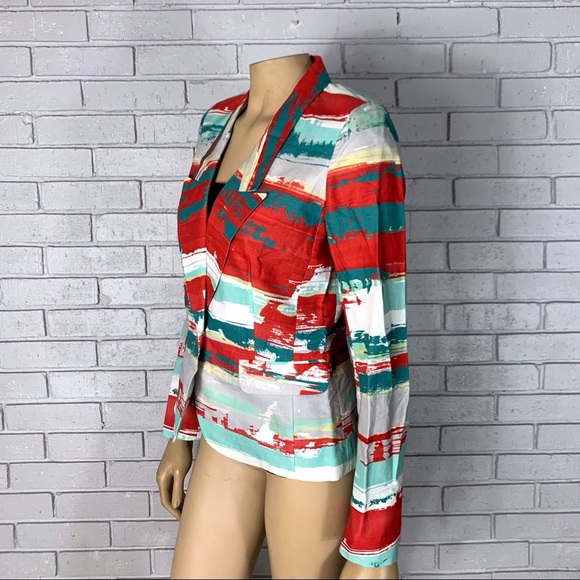 Lafayette 148 Women’s Abstract Cotton Blazer - Picture 4 of 8